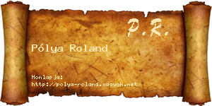 Pólya Roland névjegykártya